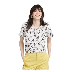 A New Day. by Target Abstract Black and White Blouse - Women's XXL